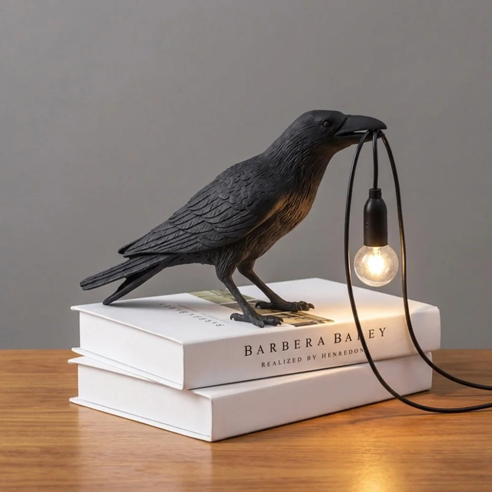 Resin Bird Table Lamp Creative Resin Animal Design Bedroom Bedside