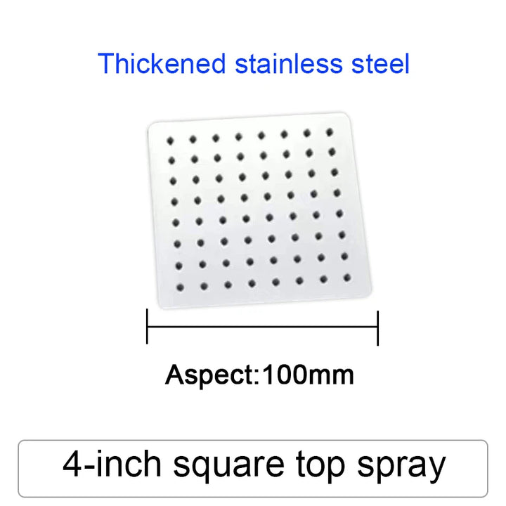 4/6/8/10/12 Inch Pressurized Rain Shower Head Stainless Steel Square Round Rain Shower Head Large Water Outlet Shower Head