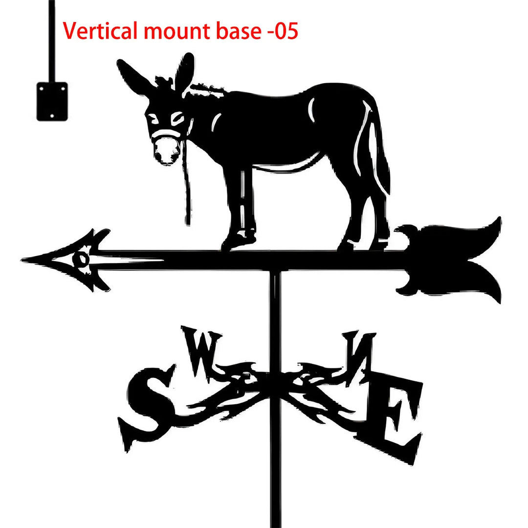 Weather Vane Metal Weathervanes Wind Direction Indicators, Metal Wind Vanes Signs for Roof Mount, Farmhouse Courtyard Decoration