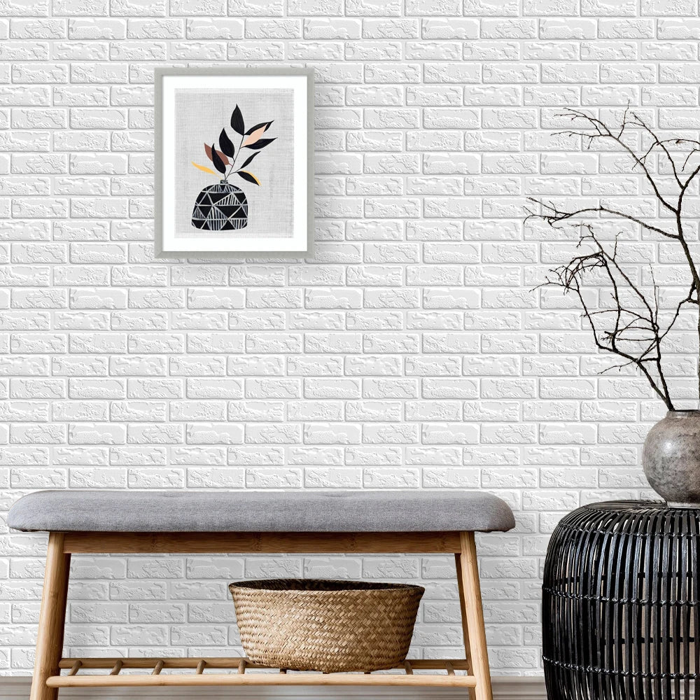 10/20Pcs 3D Faux Brick Peel and Stick PVC Wall Stickers, Waterproof Easy to Install Wall Panels, Interior Wall Decoration