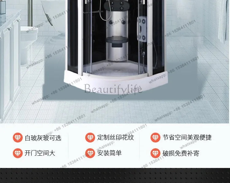 Manufacturers supply multi-functional integral shower room dry and wet separation bathroom tempered glass