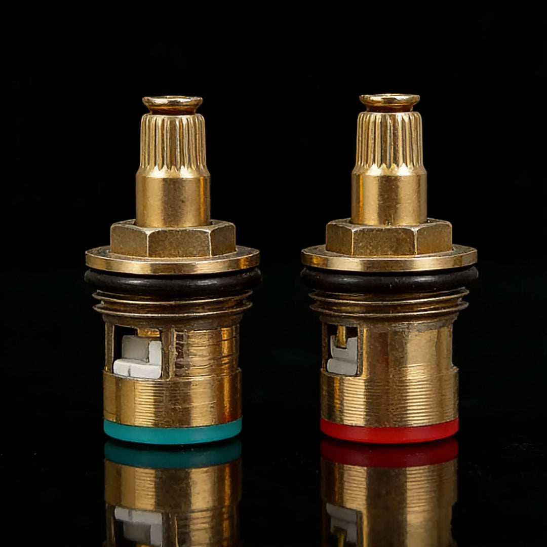 1/2pc Universal Replacement Tap Valves Brass Ceramic Disc Cartridge Inner Faucet Valve for Bathroom, Clockwise or Anti-clockwise