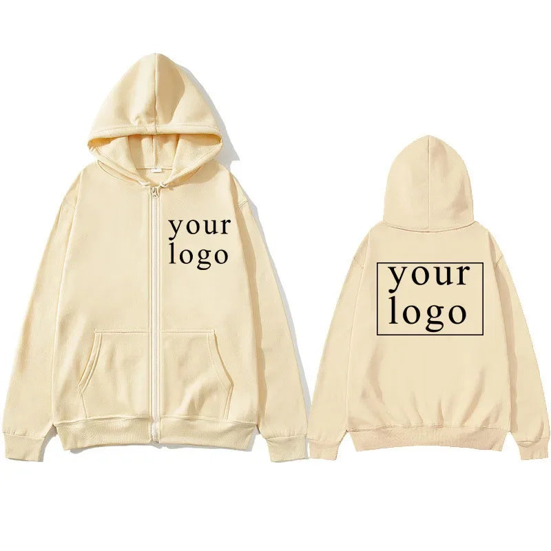 Your Own Design Brand Logo/Picture Personalized Custom Anywhere Men Women DIY Zipper cardigan hoodie
