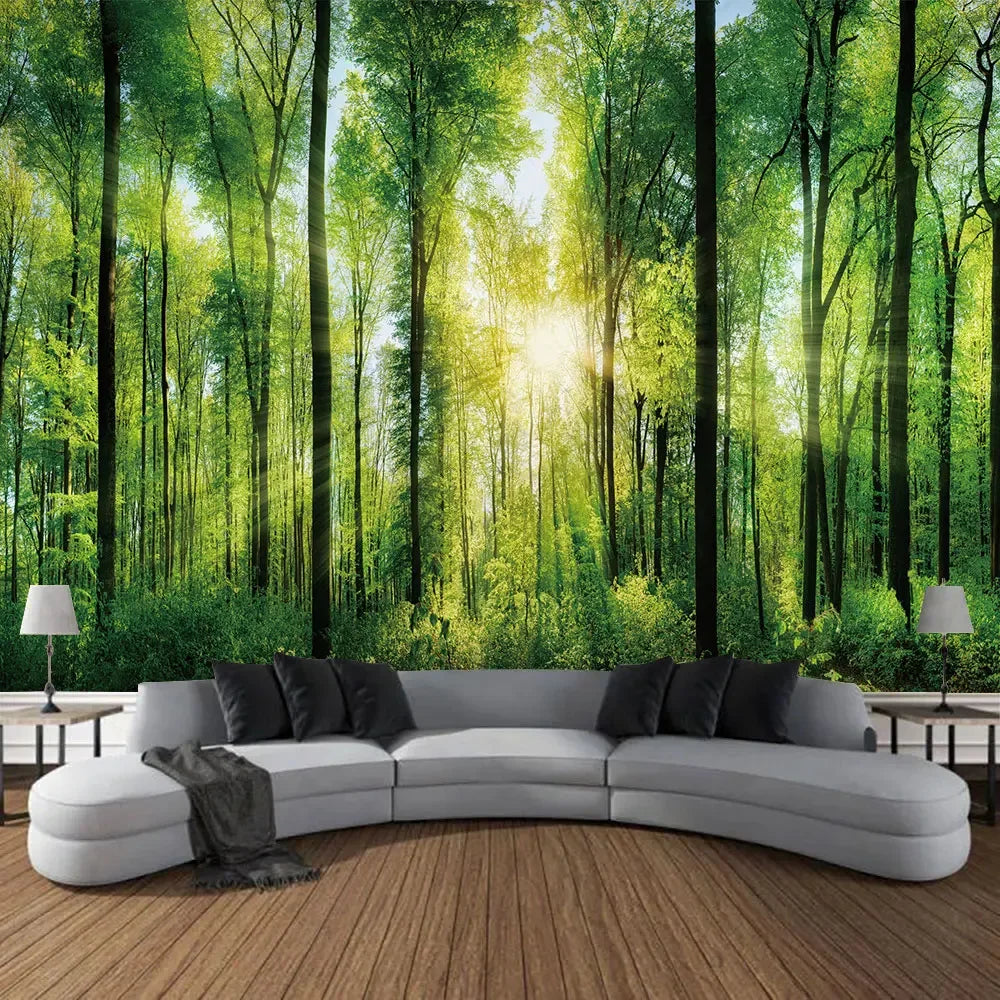 Beautiful Natural Forest Printed Large Wall Tapestry Hanging Bohemian Wall Tapestries Mandala Wall Art Decor