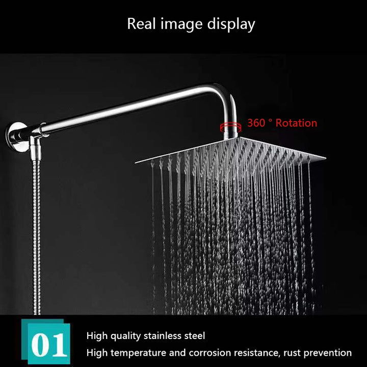 4/6/8/10/12 Inch Pressurized Rain Shower Head Stainless Steel Square Round Rain Shower Head Large Water Outlet Shower Head