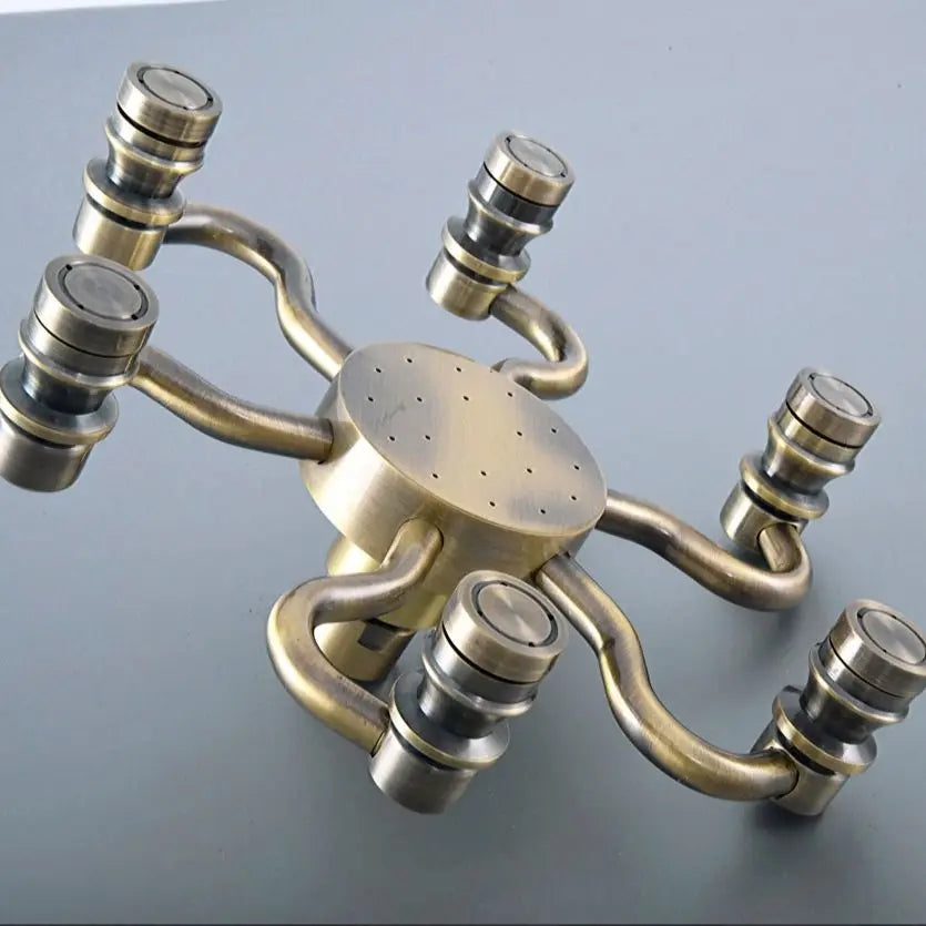 Antique Bronze Bathroom Rainfall Shower Heads Retro Shower Faucet Set Replace Accessories Dsh252