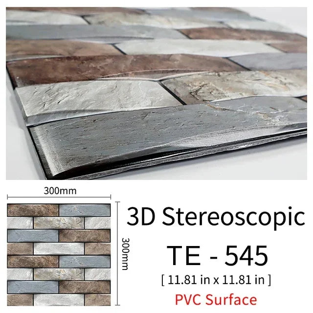 15PCS Wall Sticker Waterproof PVC imitation brick Wallpapers for TV walls living room bedroom kitchen kids rooms painted surface