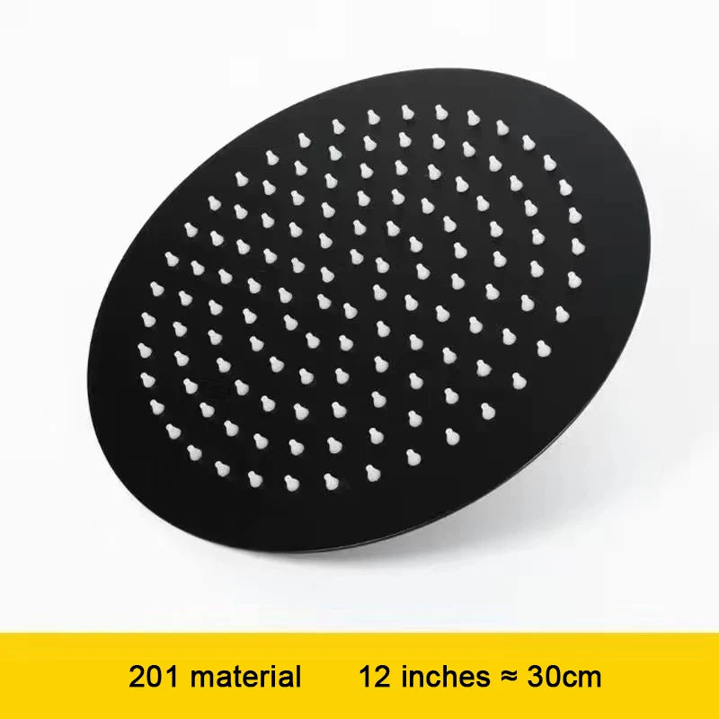 4/6/8/10/12 Inch Pressurized Rain Shower Head Stainless Steel Square Round Rain Shower Head Large Water Outlet Shower Head