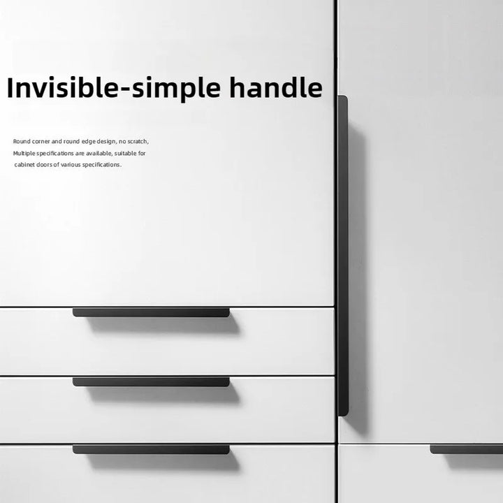 Gold Black Hidden Cabinet Pulls Aluminum Alloy Kitchen Cupboard Handles Drawer Knobs Furniture Handle Bedroom Hardware