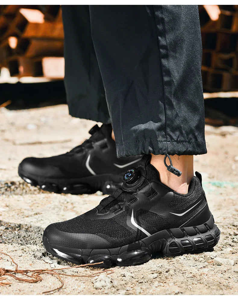 Trendy Steel Toe Shoes Men's Women's Extra Large Size Labor Protection Shoes Anti-impact Lightweight Thick Bottom