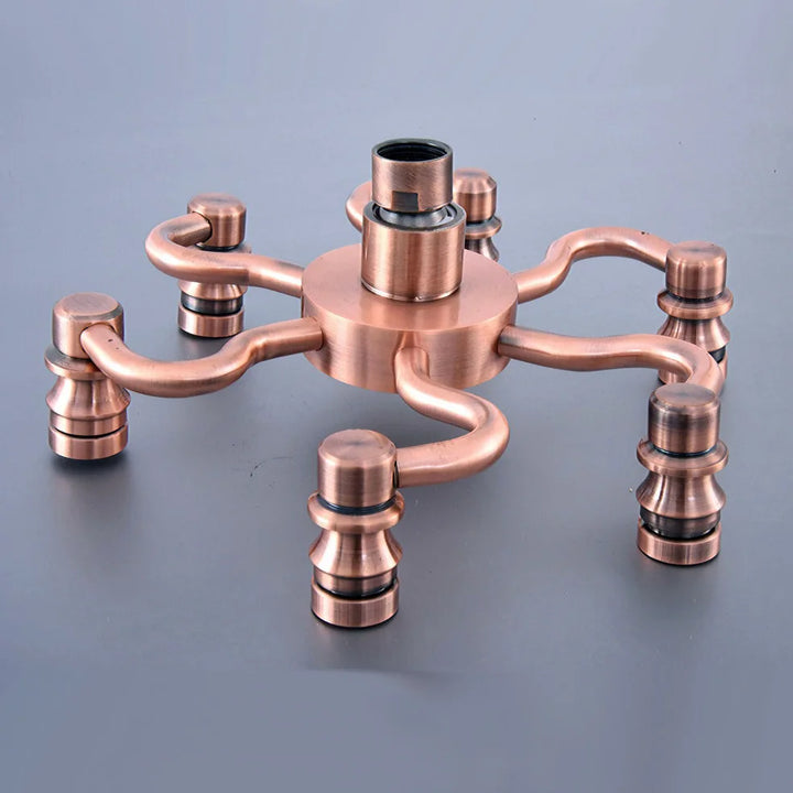 Bathroom Accessory /Antique Red Copper Bathroom 8" inch Round Rainfall Rain Shower Heads & Wall Mounted Shower Arm  Lzh374