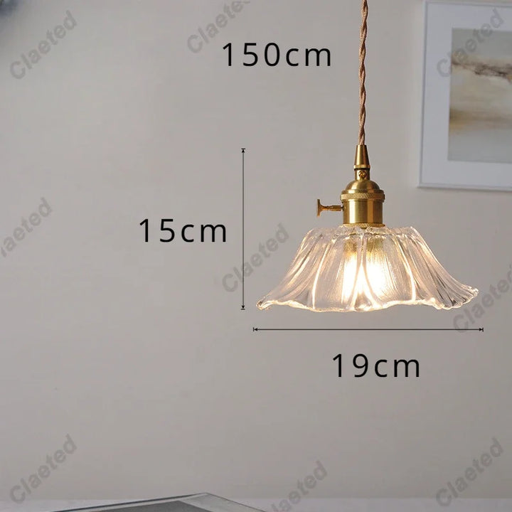 IWHD Modern Copper Glass LED Pendant Lamp Switch Living Room Bedroom Green Amber White Nordic Hanging Lights