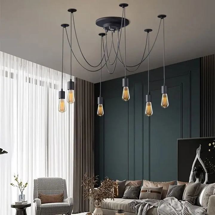 Simple Chandelier Restaurant Clothing Shop Industrial Wind Multi-head Spider Light
