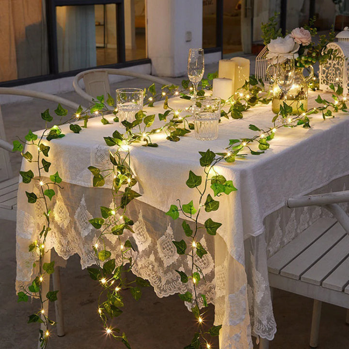 Flower Green Leaf String Lights USB And Battery Powered Ivy Vine Fairy Lights Garland