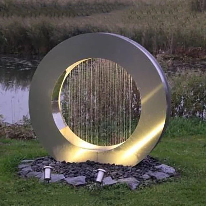 Metal rain curtain water feature Keten steel contemporary garden fountain