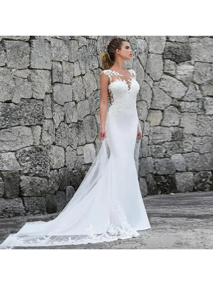 Wedding Dresses White Mermaid With Lace Plus Size Bridal Gowns vestidos de Boho Dress Beach Gothic Grows