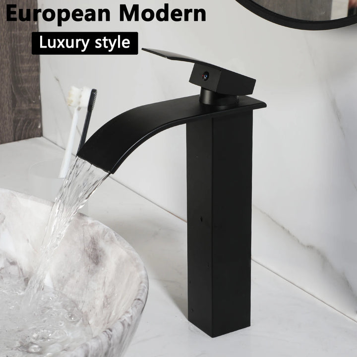 KEMAIDI Oval Vessel Sink with Faucet White Marbling Bathroom Vessel Sinks Above Counter  Ceramic Vessel Sinks for Bathroom Mixer