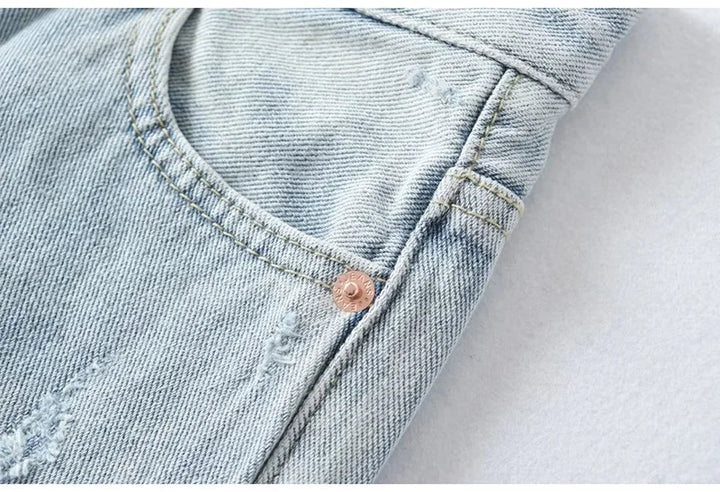 MiuKoMiYa Straight Leg Jeans For Women High Waist Gray Long Wide Denim Pants Vintage Blue Boyfriend Jeans