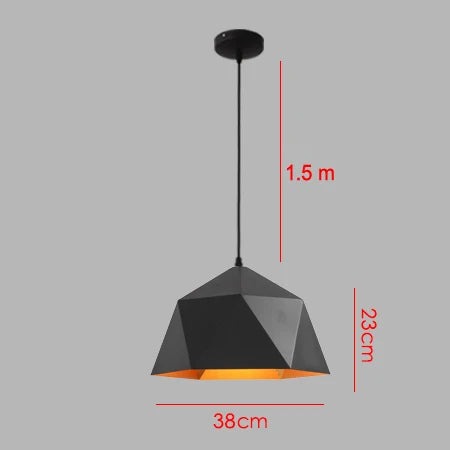 Nordic Retro Industrial Black Ceiling Pendant Lamp E27 for Restaurant Dining Table Bar Decorative Lighting Fixture