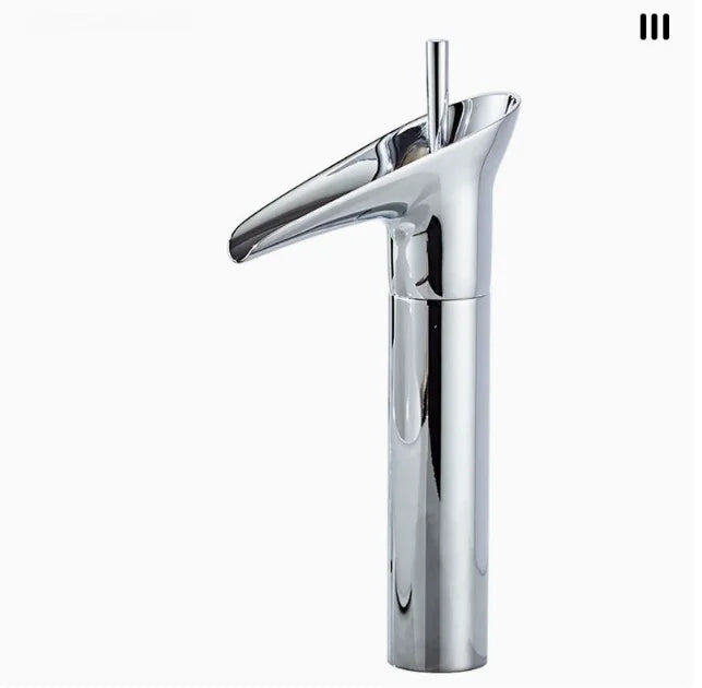 Antique copper washbasin, wine cup faucet, bathroom cabinet, ceramic countertop basin, waterfall cold and hot water faucet