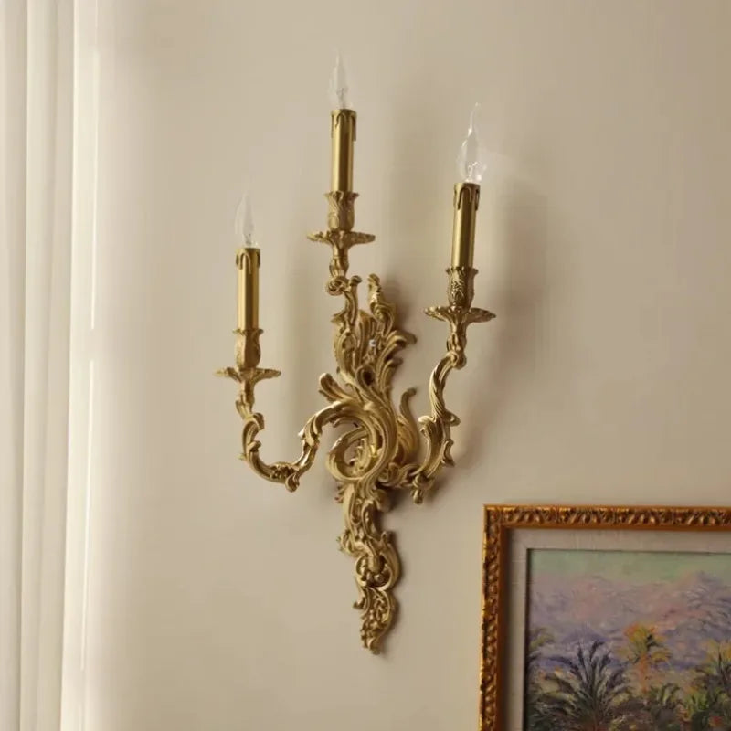 Nordic Copper Wall Lamps Living Dining Room Bedroom Bedsides Lights Corridor Retro Loft Villa Home Decor
