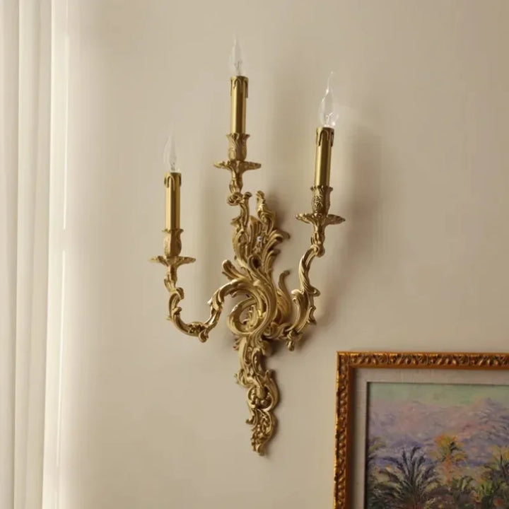 Nordic Copper Wall Lamps Living Dining Room Bedroom Bedsides Lights Corridor Retro Loft Villa Home Decor