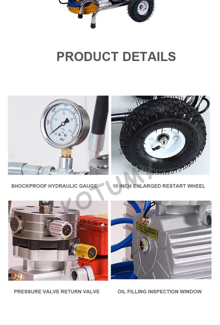 High-Pressure Electric Paint Airless Spraying Machine Multi-Purpose Painting Tool Home Improvement Equipment 5200W
