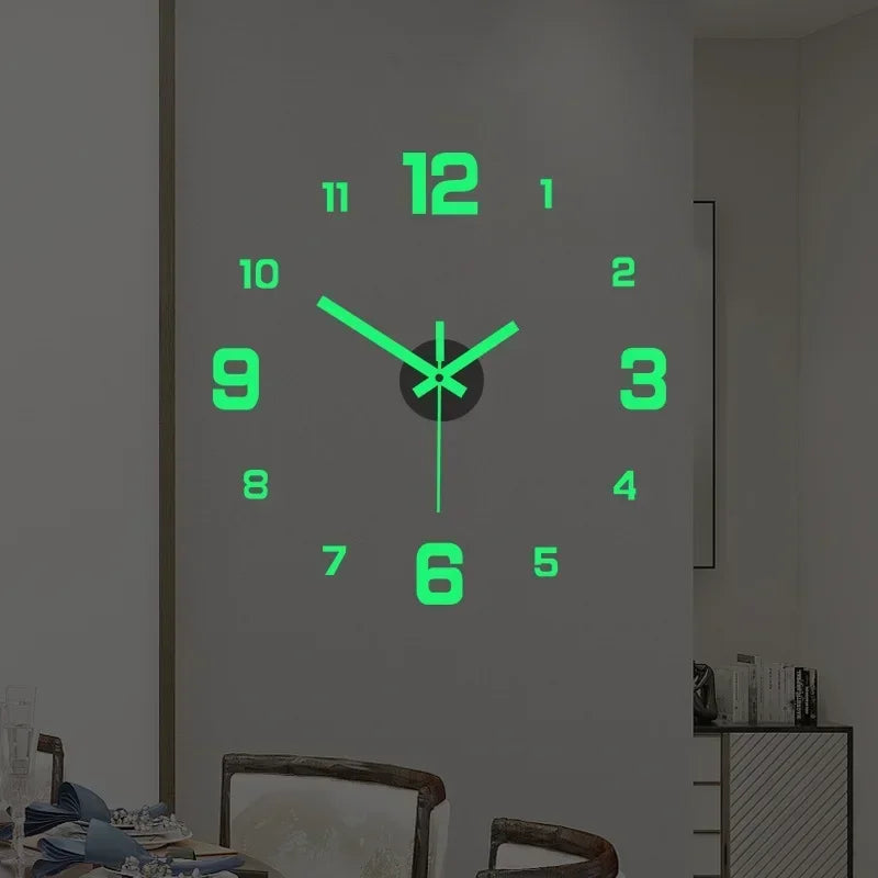 2024 Modern Design Wall Clock 3D DIY Quartz Clocks Fashion Watches Acrylic Mirror Stickers Living Room Home Decor