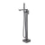 Floor Standing Faucet Brushed Gold  Square Bathtub Shower Faucets Brass Hot Cold Water  Mixer Tap Bathroom Waterfall