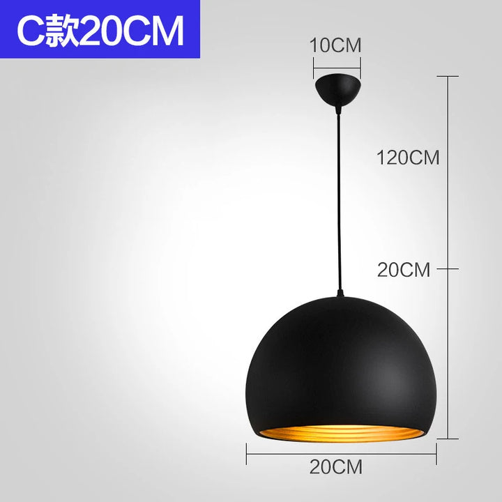 Nordic Retro Industrial Black Ceiling Pendant Lamp E27 for Restaurant Dining Table Bar Decorative Lighting Fixture