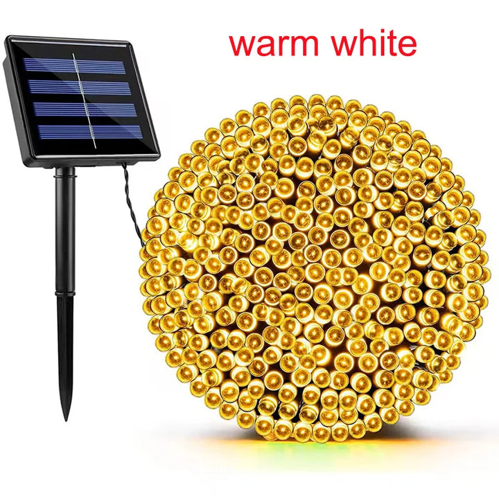 Large Solar Panel Fast Charge Lamp Outdoor Solar String Fairy Light Waterproof Garland String Lights