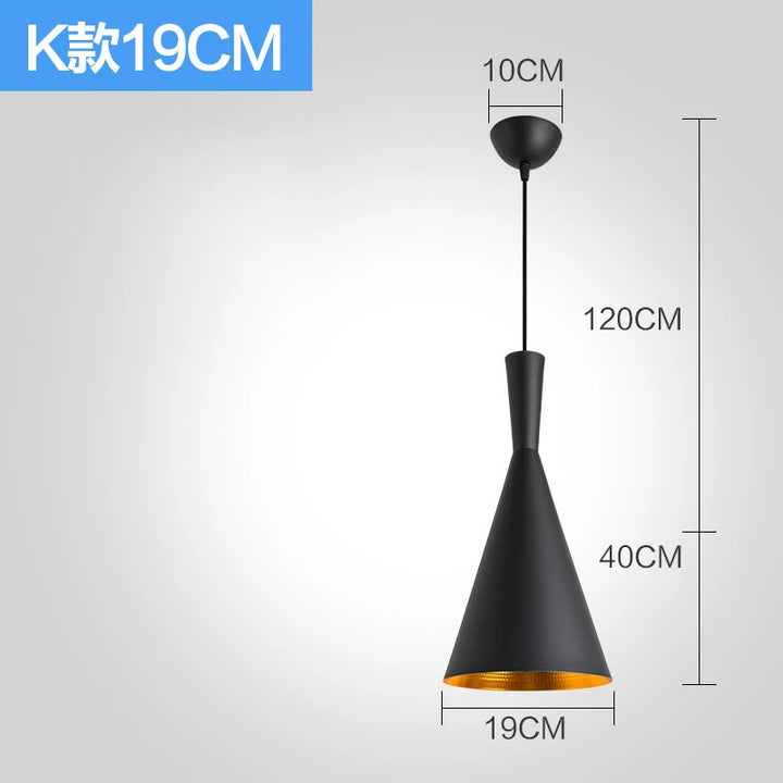 Nordic Retro Industrial Black Ceiling Pendant Lamp E27 for Restaurant Dining Table Bar Decorative Lighting Fixture