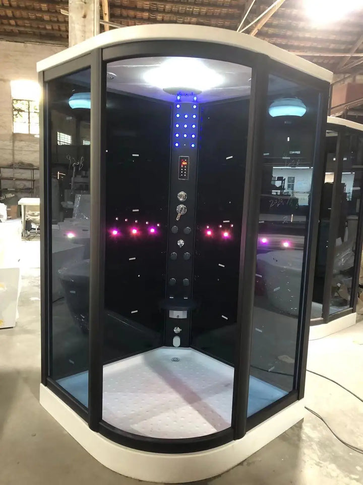 Arc fan swing door overall intelligent luxury steam sauna shower room waterproof wet and dry separation