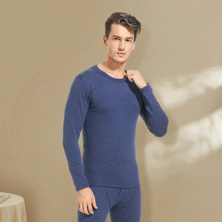Autumn Winter New Men's Cashmere Silk Soft Comfortable Warm Underwear with Thickened Plush Set for Men Women Thermal Clothing