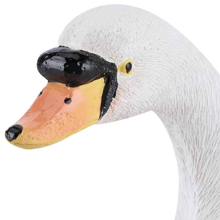 Resin Swan Sculpture Floating White Swan Figurine Ornament For Yard Garden Decor