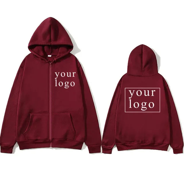 Your Own Design Brand Logo/Picture Personalized Custom Anywhere Men Women DIY Zipper cardigan hoodie