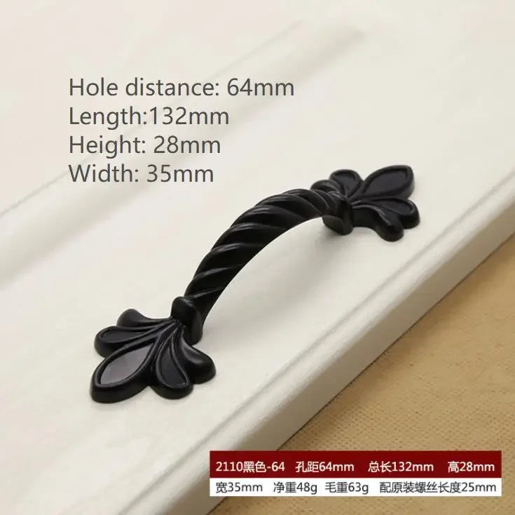 American Style Piano Black Hardware Cabinet Knob Handle European Style Garden Cabinet handle  Cabinet Knob Door Pull