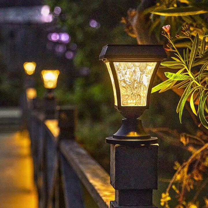 Outdoor Solar LED Post Lamp IP55 Waterproof Garden Fence Light Yard Pillar Lights Gate Fence Wall Courtyard Cottage Solar Lamp