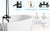 KEMAIDI Bathroom Black Shower Set Wall Mounted 8" Rainfall Shower Faucet 3-functions 2 Cross Handles Solid Brass Shower Fixtures