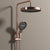 Rose Gold Shower Faucet Bathroom Hot Cold Mixer Bath Shower System Bathtub Wall Mount Round SPA Rainfall Luxury Set