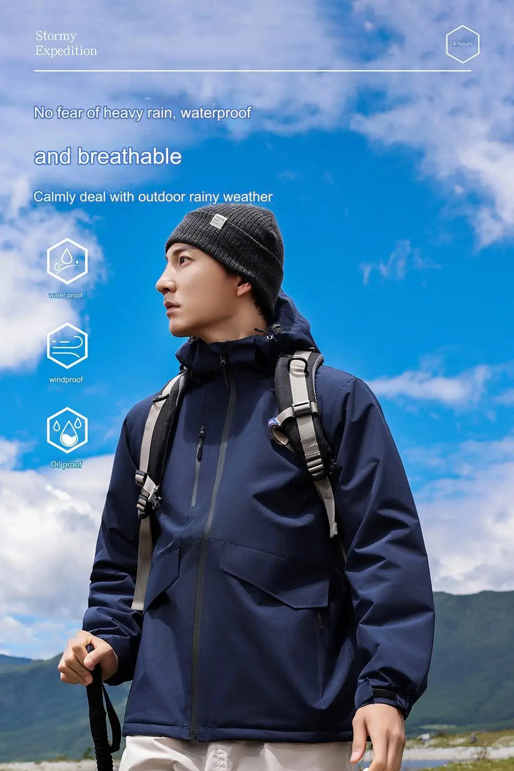 customized logo Spring Autumn Brand Men's Windproof Zipper Jacket Casual High Quality Hooded Baseball Jacket Outdoor C2366