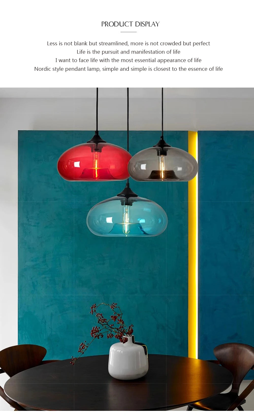 Modern Glass Colorful Pendant Lights Indoor Pendant Lamps