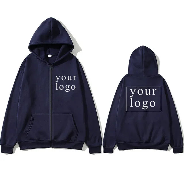 Your Own Design Brand Logo/Picture Personalized Custom Anywhere Men Women DIY Zipper cardigan hoodie