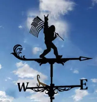 Metal Weathervane,Witch Iron Weather Vane,Sea Rover Wind Direction Indicator,Garden Outdoor Roof Decoration,