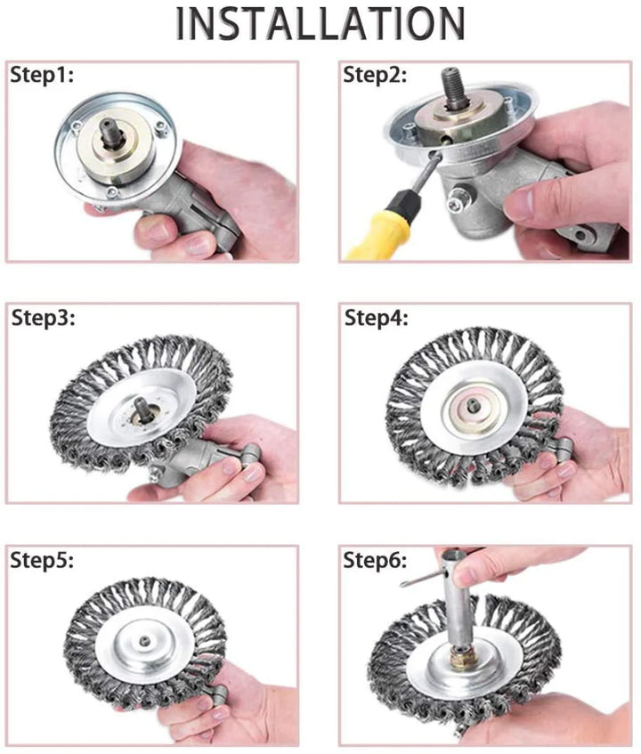 6/8/10 Inc Steel Grasss Trimmer Head Brushcutter Wire Debroussailleuse Weed Brush Blade for Garden Lawnmover Power Tool