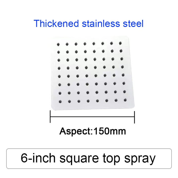 4/6/8/10/12 Inch Pressurized Rain Shower Head Stainless Steel Square Round Rain Shower Head Large Water Outlet Shower Head