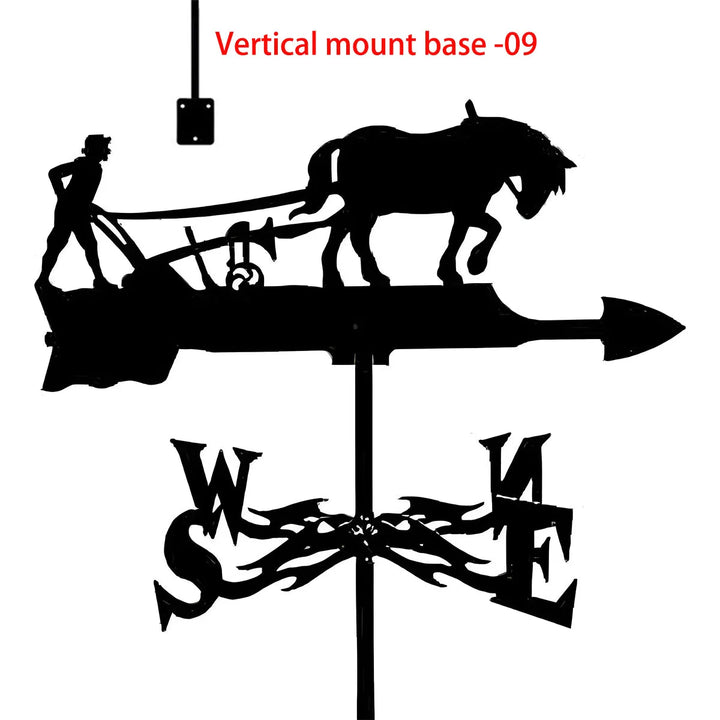 Weather Vane Metal Weathervanes Wind Direction Indicators, Metal Wind Vanes Signs for Roof Mount, Farmhouse Courtyard Decoration
