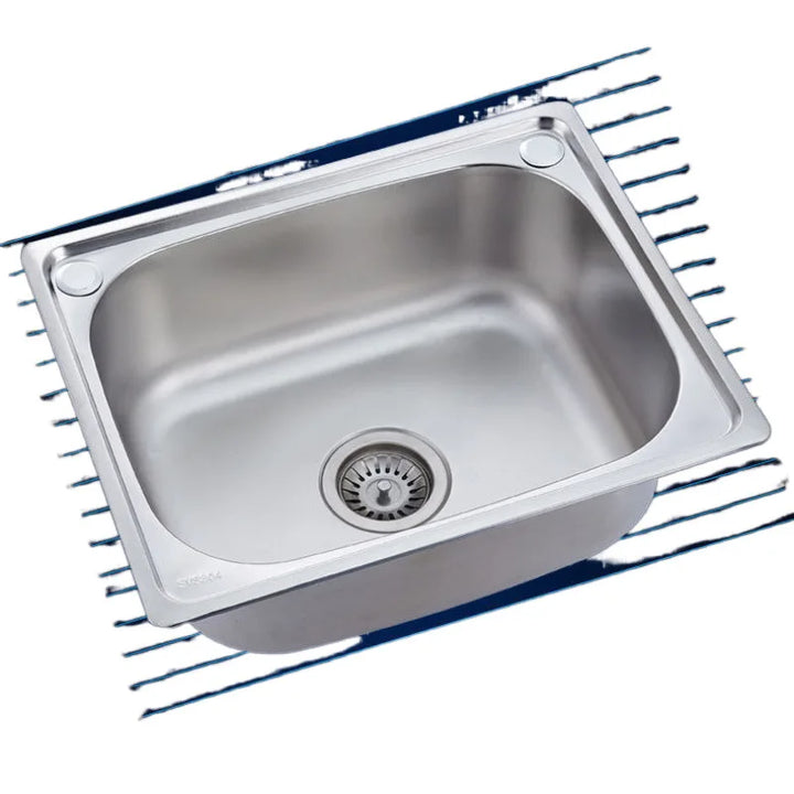 Stainless Steel 304 Food Grade Thickened Single Sink Vegetable Washing Basin Dishwashing Basin Integrated Molding Set