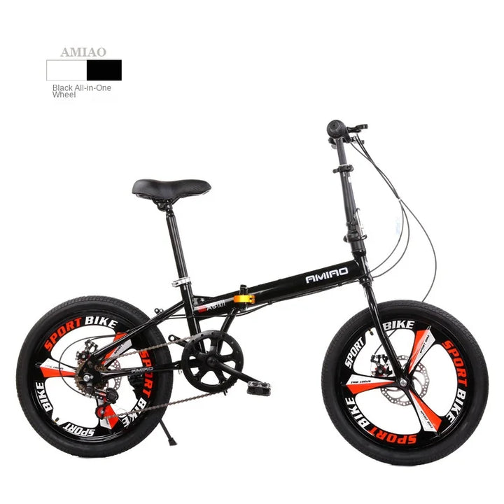 Adult Folding Bicycle Ultra Lightweight Wholesale Student Bicycle Disc Brake Variable Speed Commuting Bike 20 Inches Camping