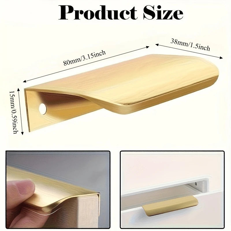 Hidden Handles for Furniture Kitchen Cabinet Handles Wardrobe Cupboard Drawer Knobs Aluminum Alloy Furniture Handles Hardware